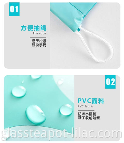 헤이 라일락 무료 샘플 낮은 배송 공장 도매 PVC 졸라매는 끈 신발 가방